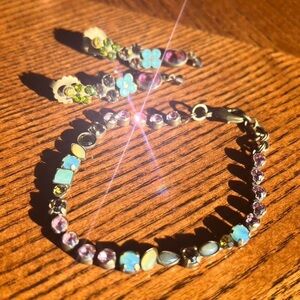 Vintage Sorrelli brass Bracelet and Earring Set